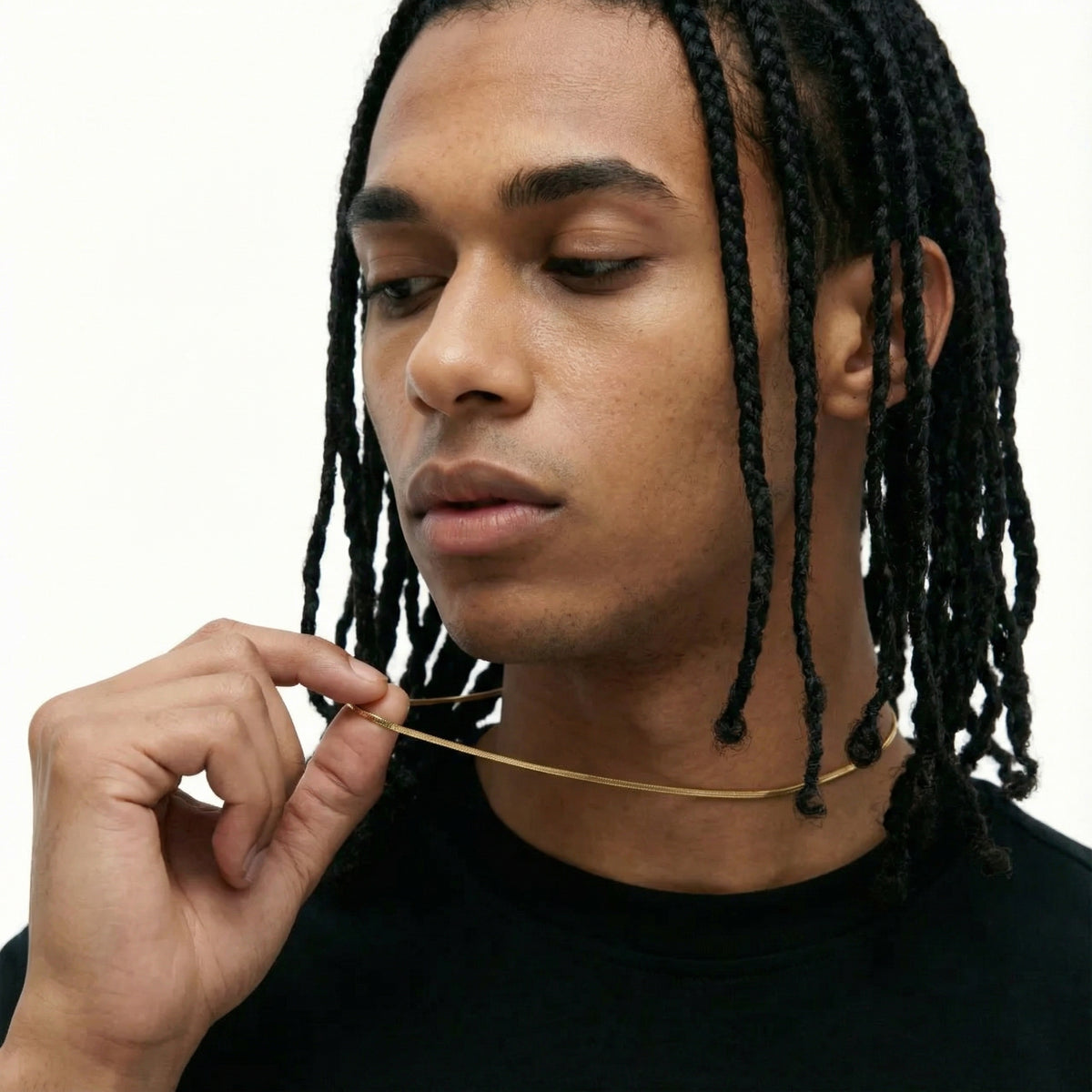 Ultra Thin 18k Gold Snake Chain – 1–1.2mm