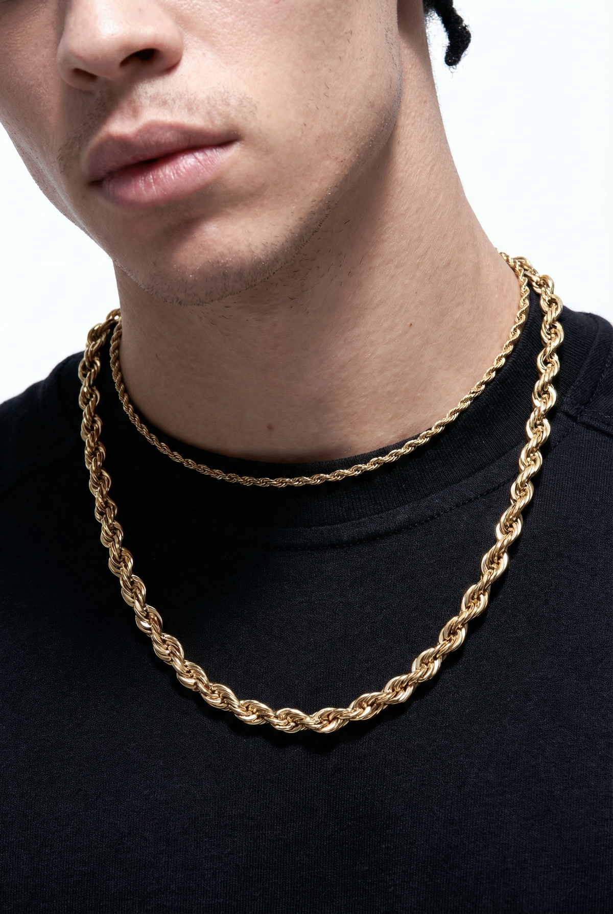 18K Gold Twisted Rope Chain - 3-8mm