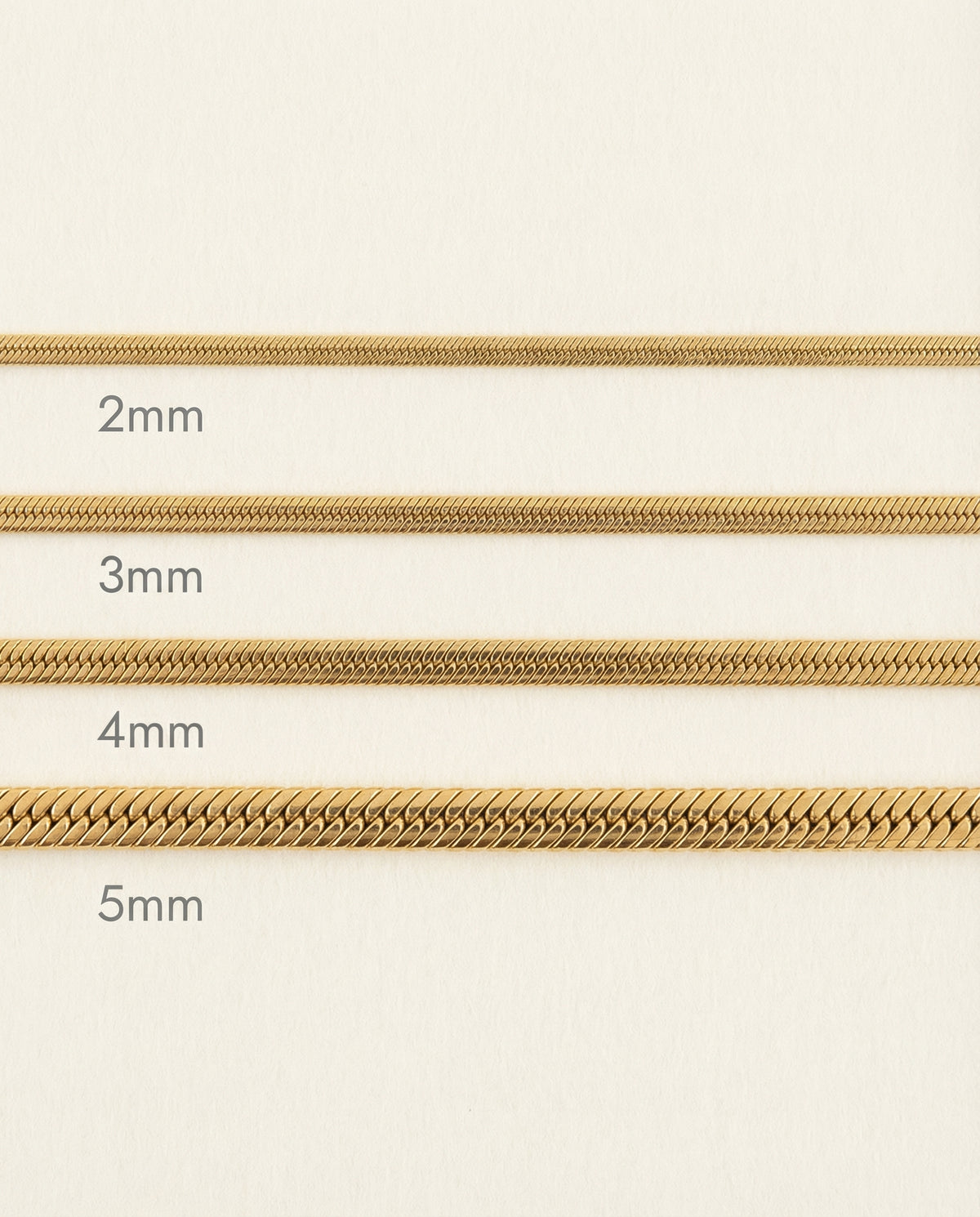 18k Gold Snake Chain - 2-5mm