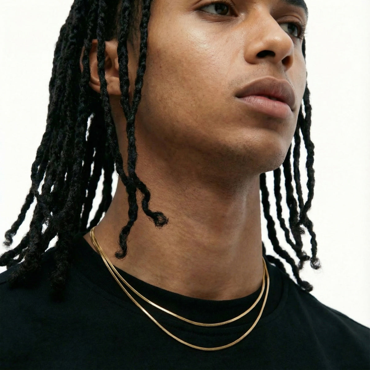 Ultra Thin 18k Gold Snake Chain – 1–1.2mm