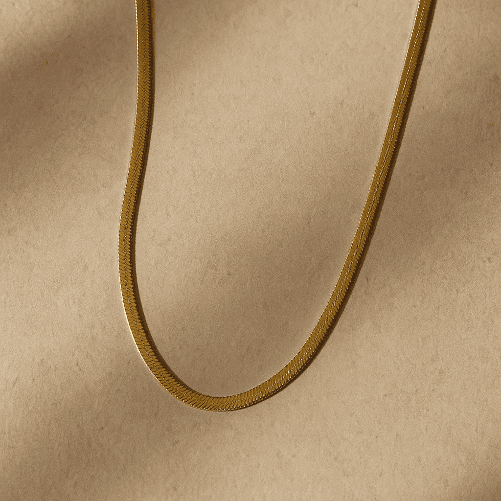 18k Gold Herringbone Necklace