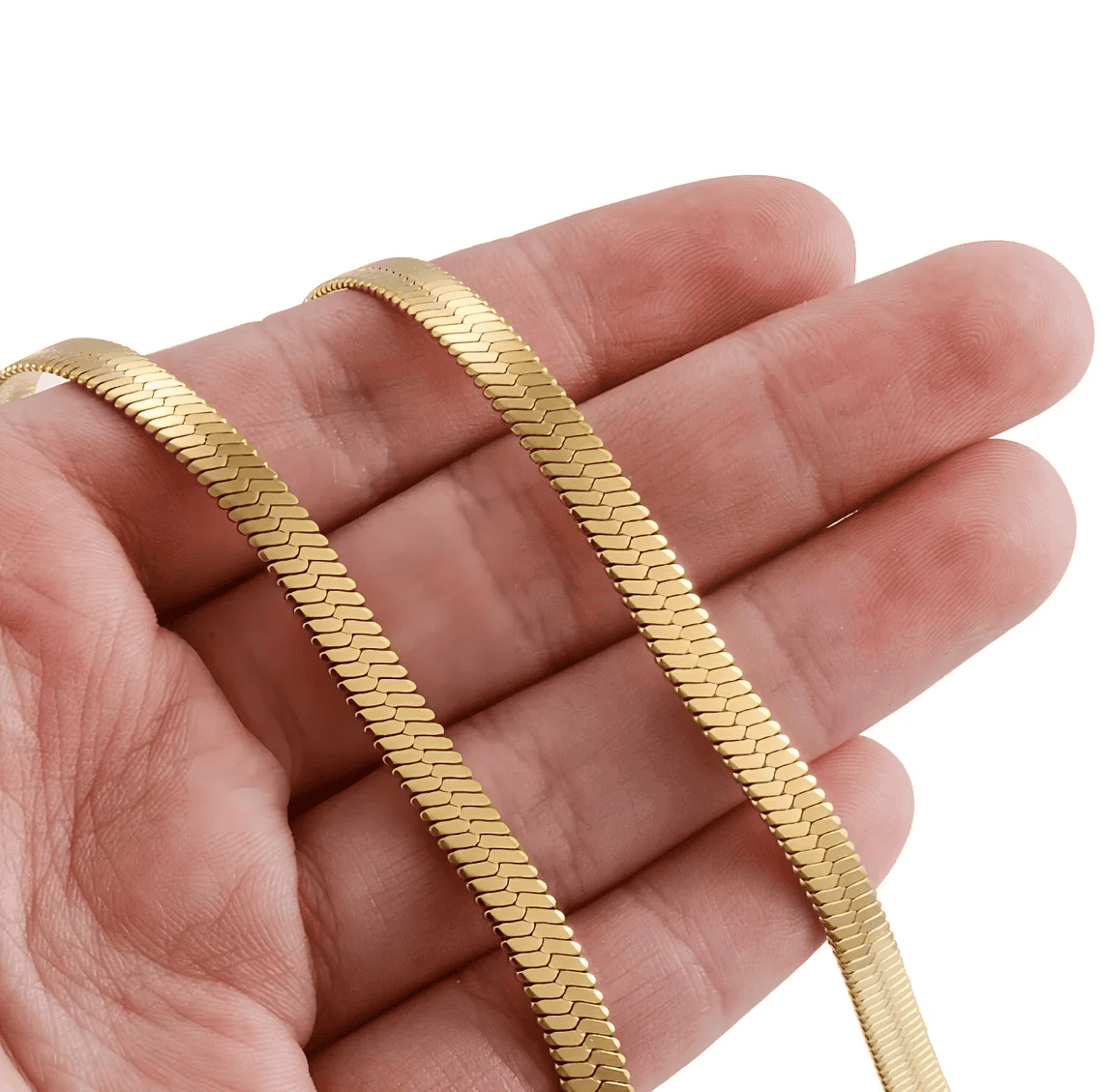 18K Gold Snake Necklace 2mm/3mm/4mm/5mm