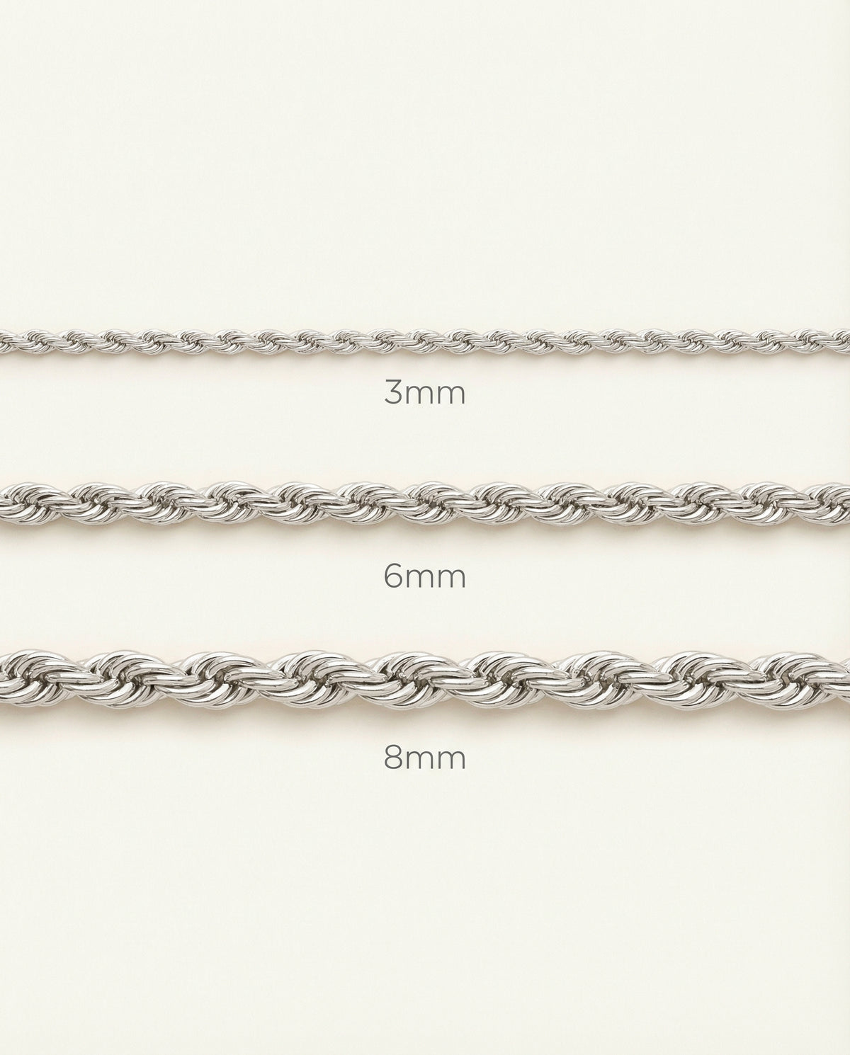 Twisted Rope Chain - 3mm-8mm