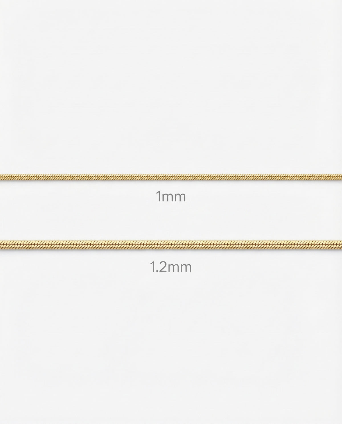 Ultra Thin 18k Gold Snake Chain – 1–1.2mm