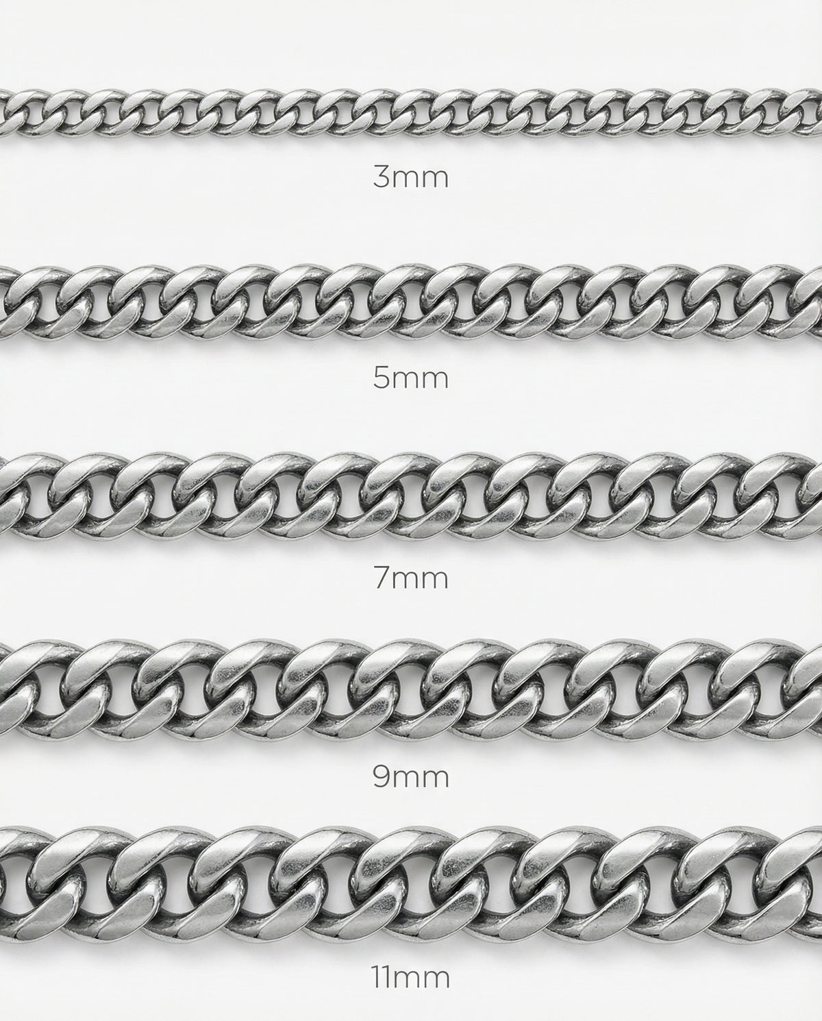 Cuban Link Bracelet – 3–11mm