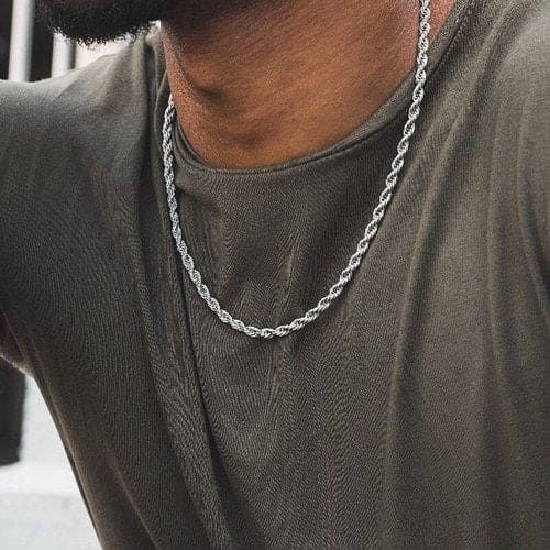 Silver Twisted Rope Chain - 3mm/6mm/8mm