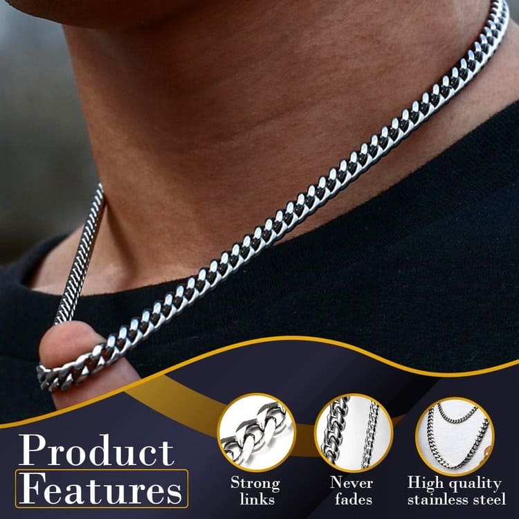 Dark Titanium Steel Cuban Link Chain - 3mm/6mm/8mm