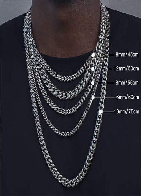 Dark Titanium Steel Cuban Link Chain - 3mm/6mm/8mm