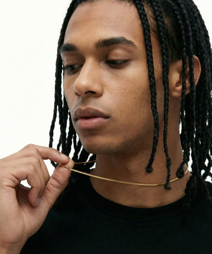 Ultra Thin 18k Gold Snake Chain – 1–1.2mm