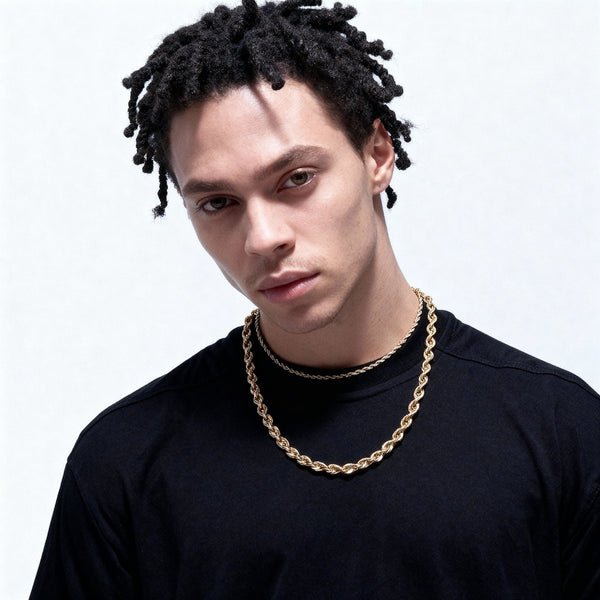 18K Gold Twisted Rope Chain - 3-7mm