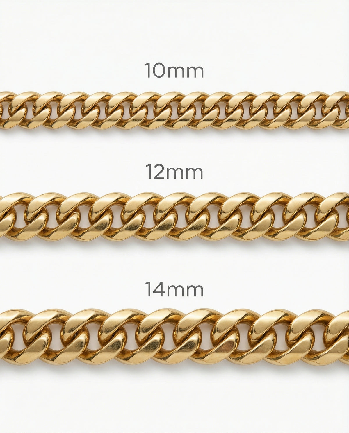 18K Gold Cuban Link Chain - 10-14mm