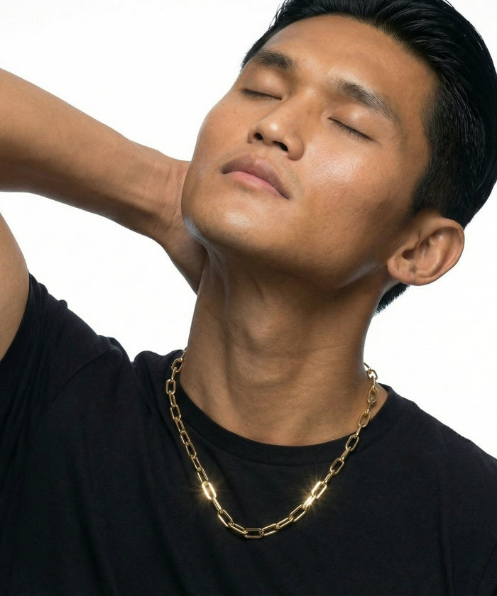 18K Gold Paperclip Chain - 3-8mm