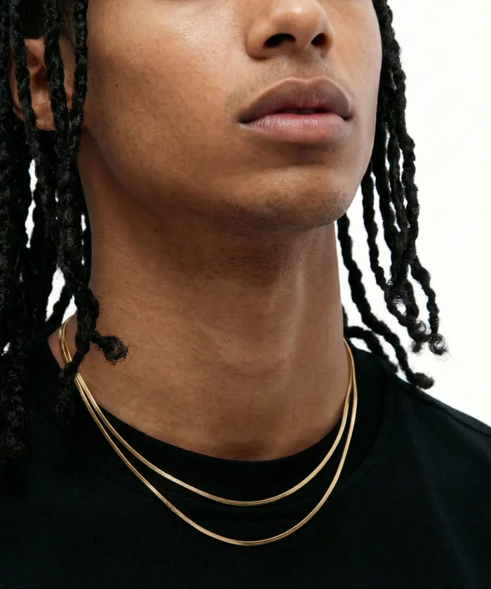 Ultra Thin 18k Gold Snake Chain – 1–1.2mm