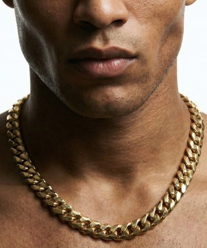 18K Gold Cuban Link Chain - 10-14mm