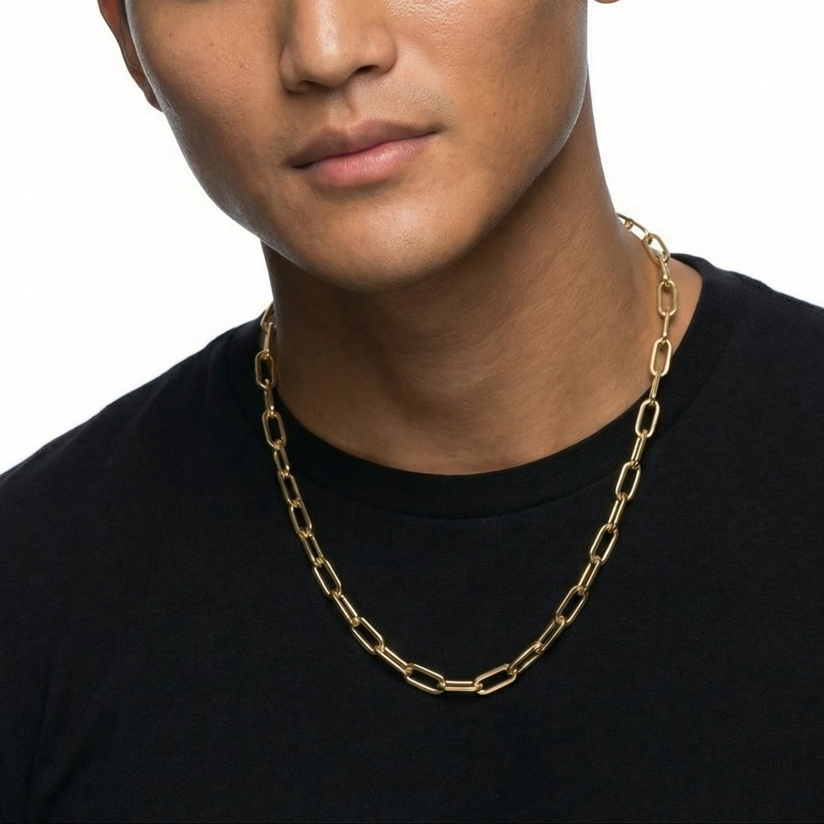 18K Gold Paperclip Chain - 3-8mm