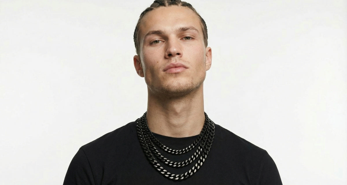 Thick Black Cuban Link - 10–14mm