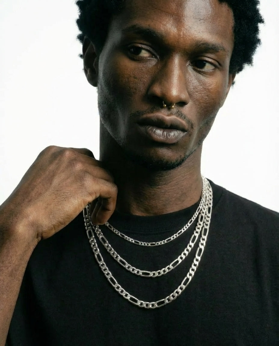 Silver Figaro Chain - 3-8mm