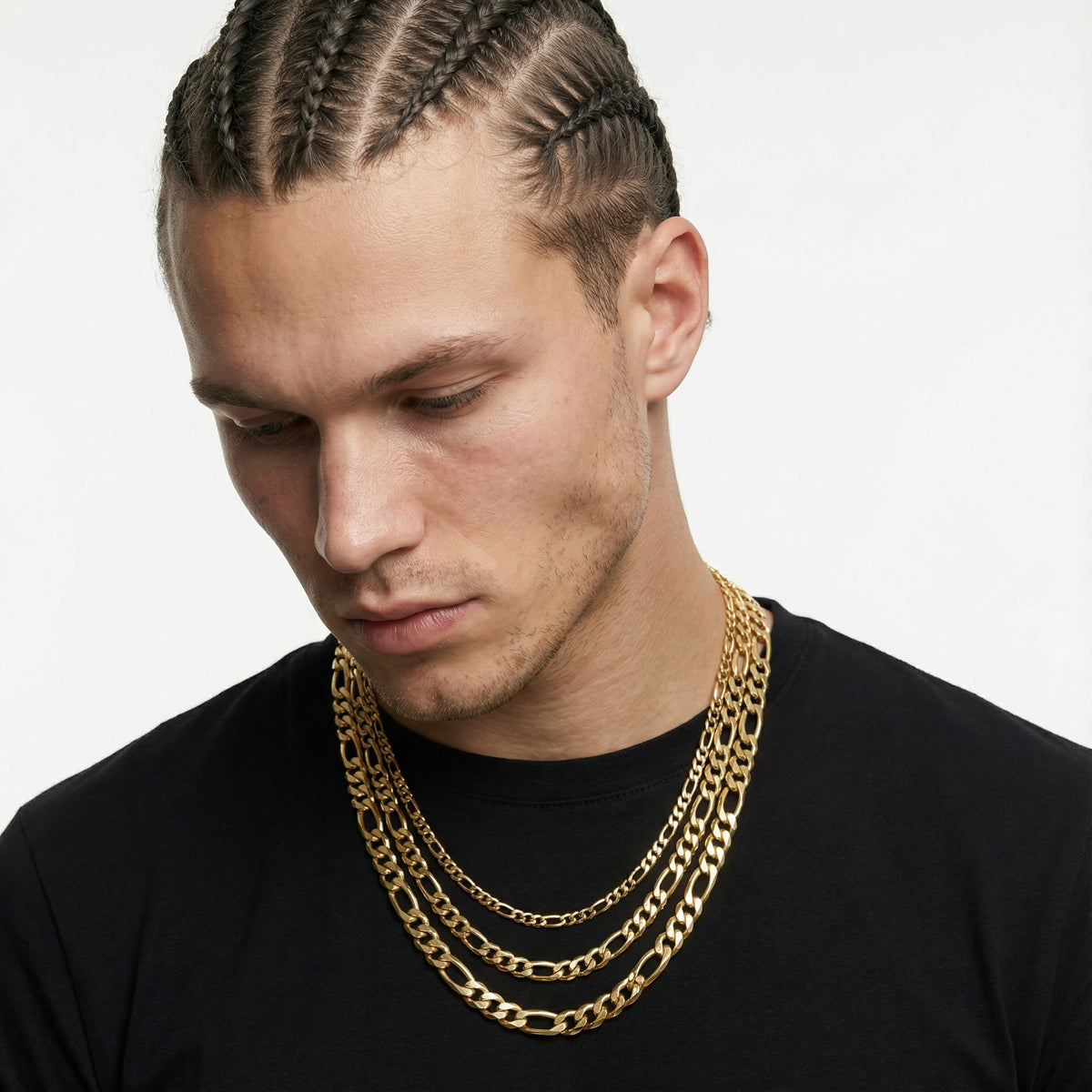 18K Gold Figaro Chain - 3-8mm