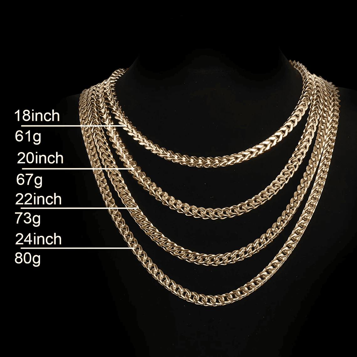 18K Gold Miami Cuban Link Chain  - 3mm/6mm/8mm