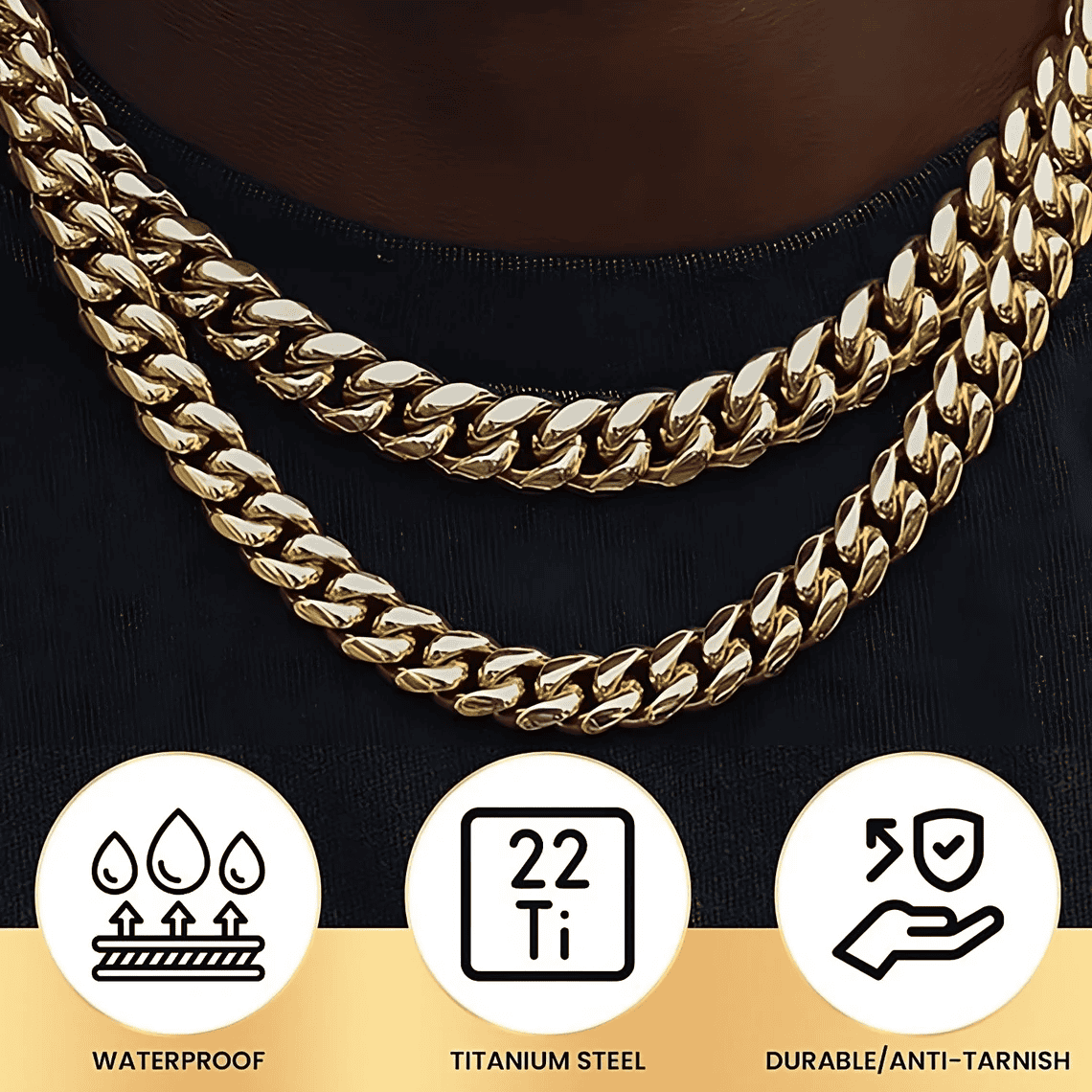 18K Gold Miami Cuban Link Chain  - 3mm/6mm/8mm