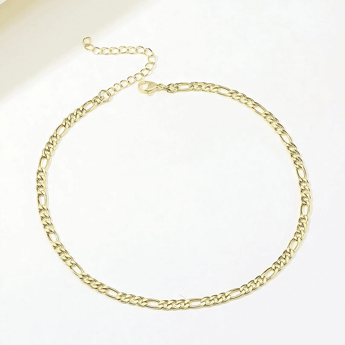 18k Yellow Gold Figaro Chain Necklace 3mm/6mm/8mm