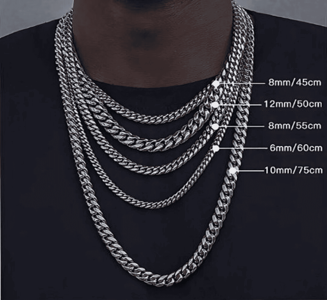 18K Gold Cuban Link Chain - 3mm 6mm 8mm 10mm 12mm