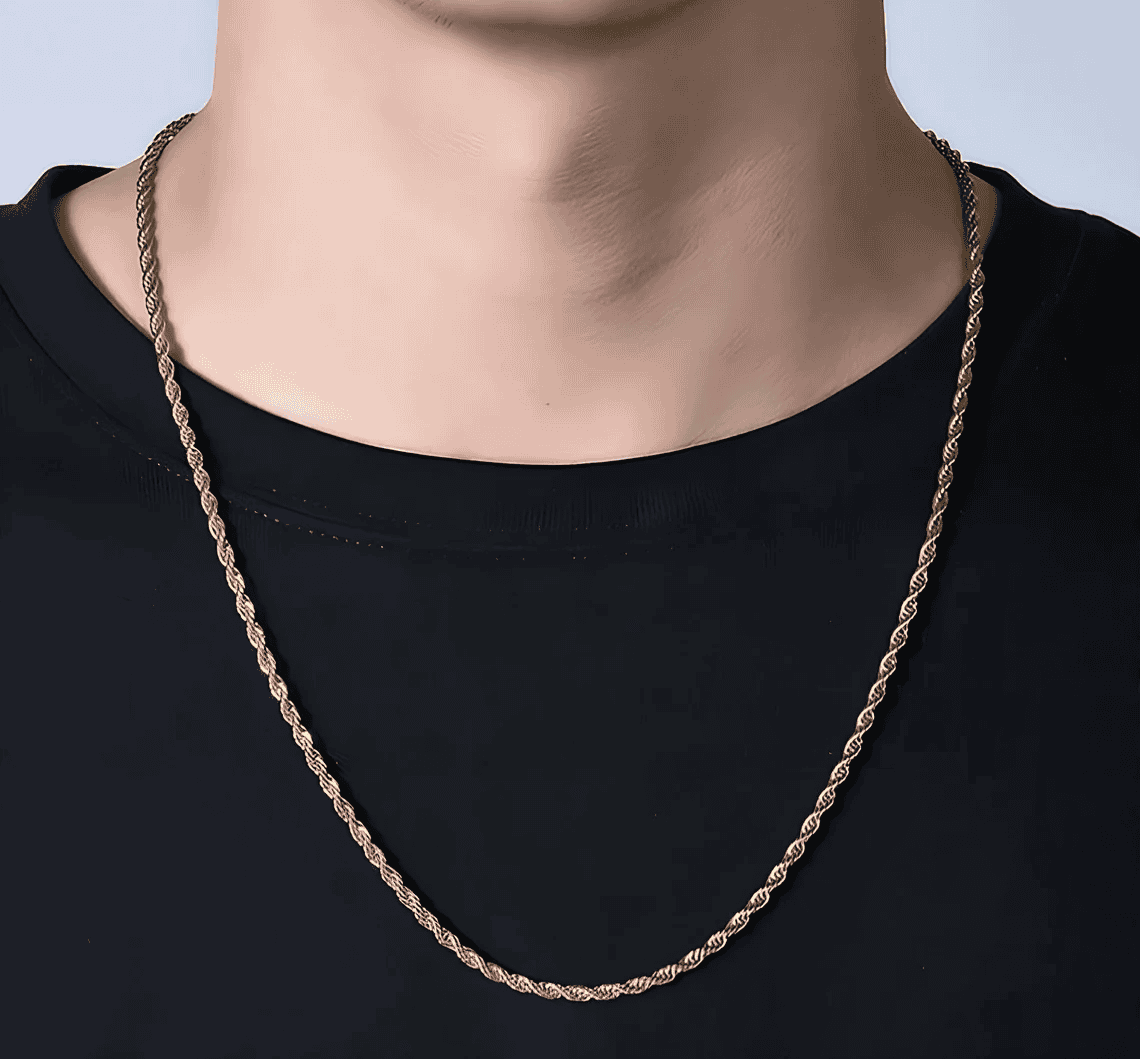 18K Gold Twisted Rope Chain - 3mm/6mm/8mm