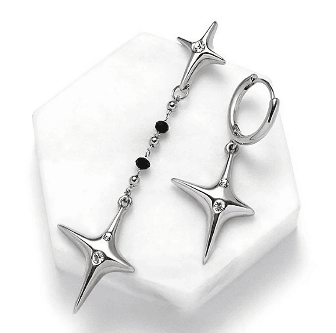 Star Asymmetrical Futuristic Dangle Earring