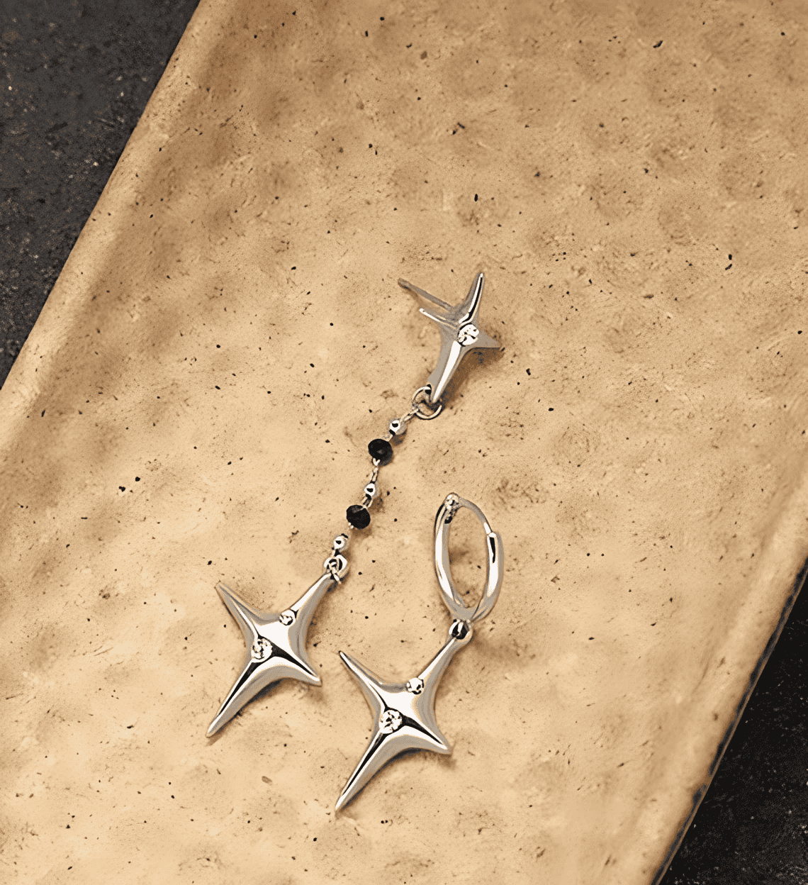 Star Asymmetrical Futuristic Dangle Earring