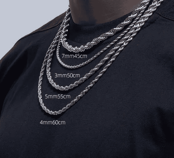 Twisted Rope Chain - 3mm-8mm