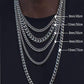 Dark Titanium Steel Cuban Link Chain - 3mm/6mm/8mm
